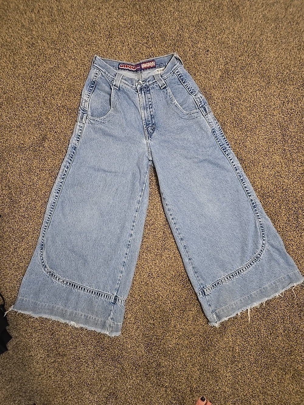 Jnco Kangaroo Jeans Vintage Rare Early 90's Black/White Tag 34 Leg Opening